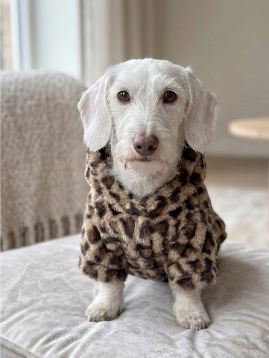 Other - Leopard Print Faux Fur Hooded Pet Coat NWOT